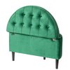 Fabulaxe Half Moon Modern Velvet Tufted Storage Ottoman Bench, Green Product Name QI004048.L.GN